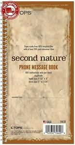 TOPS Phone Message Pad Call Book, Carbonless Paper 2 Part, 2 3/4 x 5, 400 Forms