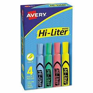 Avery Hilighter,Desk Styl,4/St 17752 17752  - 1 Each
