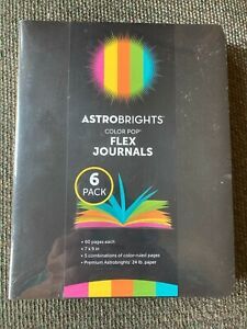 Astrobrights Color Pop Flex Journals - 6 Pack - 60 Pages Each 7x9in NEW - Sealed