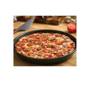 Pizza Pan 15&#034;x 1.5&#034; Commercial Heavy Duty - Black Bake Non-Stick Pizza set of 2