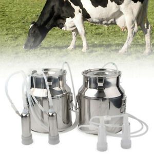 14L Electric Milking Machine Vacuum Impulse Pump Cow Milker Stainless US Plug