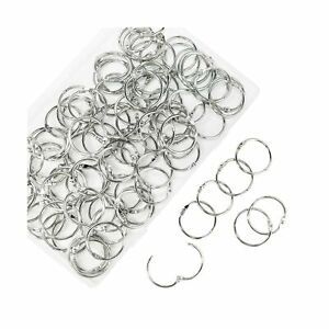 100 Pack Loose Leaf Binder Rings 1-Inch Office Book Rings Nickel Plated Steel Bi