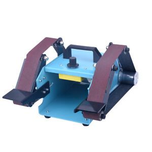 220V Desktop Double Head Electric Abrasive Finishing Machine Belt Sander 950W
