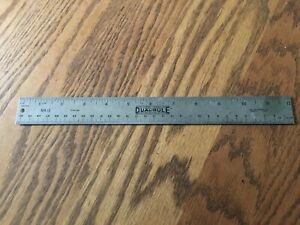 Vintage 12&#034; Dual MR-12 Rule Non Skid Flexible Machinist Ruler Straight Edge USA