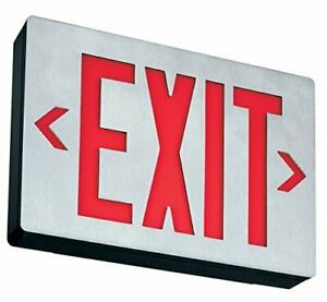 Lithonia Lighting LE S 1 R EL N SD LED Aluminum Emergency Exit Sign 2 watts