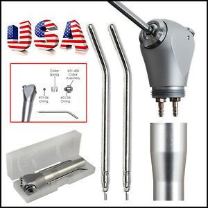 Dental 3 Way Air Water Spray Triple Syringe Handpiece + 2 Nozzles Tips Kit
