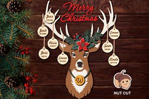 Christmas Deer SVG Laser cut files for Glowforge, Cricut, Multi-layer