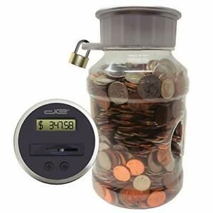 Digital Coin Bank Savings Jar GIFT Locking With LCD Display Quarter Change