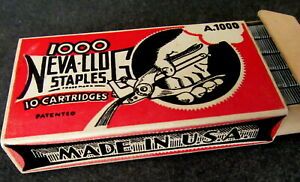 GRAPHIC Box Neva-Clog No. A-1000 Staples Model S-100 Neva-Clog Stapler Plier ADV