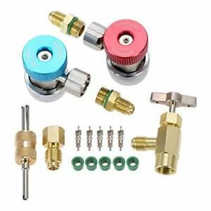 Aupoko AC R134A Adapters Quick Couplers With Can Tap Valve Kit, Adjustable Tank
