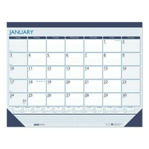 HOUSE OF DOOLITTLE 151 Recycled Contempo Desk Pad Calendar, 22 x 17, Blue, 2021