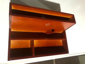 wood desk storage for electronics