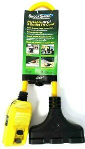 TRC 3-Outlet Tri-cord Generator Cord Shockshield w/ GFCI 2 ft OSHA Compliant