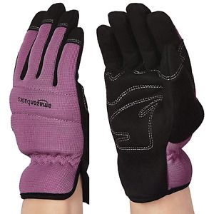 Amazon Basics Women&#039;s Work or Garden Gloves - Extra Small, Purple