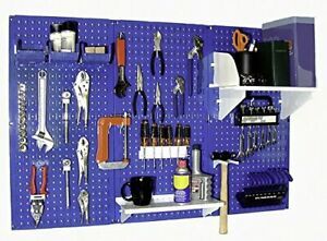 Wall Control 30-WRK-400BUW Standard Workbench Metal Pegboard Tool OrganizerBl...
