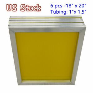 6 pcs -18&#034; x 20&#034;Aluminum Screen Printing Screens With 305 Yellow Mesh Count