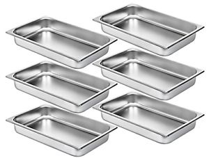 5 Pack Full Size 2.5&#034; Deep Stainless Steel Steam Table / Hotel Buffet Pans-New