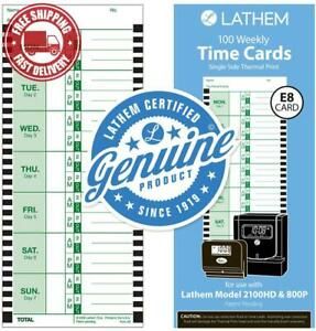 Lathem Weekly Thermal Print Time Cards, Single Sided, For Lathem 800P Time Clock