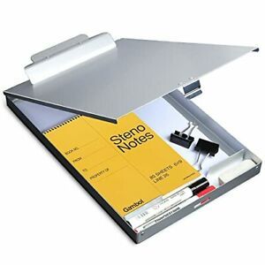 Metal Clipboard with Storage Letter Size Form Holder Portfolio Aluminum Metal...