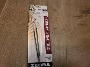 86812 Zebra StylusPen Ballpoint Pen Refill, 1.0mm Med Pt, Black Ink (9092)
