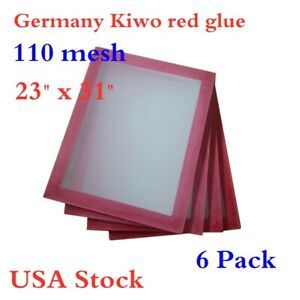 USA! 6 PACK 23&#034; x 31&#034;Aluminum Screen Printing Screens With 110 White Mesh Count