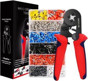 Ferrule Crimping Tool Kit, Preciva AWG23-7 Self-adjustable Ratchet Wire Crimping