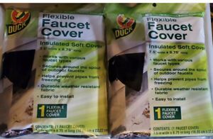 (2) Duck Flexible Outdoor Faucet Cover Winter Insulation Soft Cover 7.5&#034; x 8.75&#034;