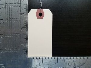 50- 1-5/8&#034; x 3-1/4&#034; WIRED MANILA TAG HANG LABEL SHIPPING INVENTORY STOCK SIZE 2