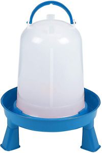 Poultry  Waterer  with  Legs  ( Blue  &amp;  White ) -  Durable  Water  Container  w