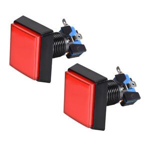 Game Push Button 50x50 Square 12V LED Illuminated Push Button Red 2pcs
