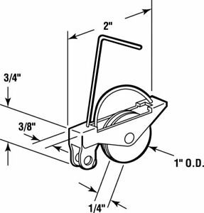 Prime-Line 11101 Plastic Arcadia Tension Roller Assembly 1 Dia. x 1/4 L in.