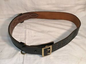 JAY-PEE Bridle Cowhide black leather POLICE Service Duty MILITARY 2&#034; BELT sz 42