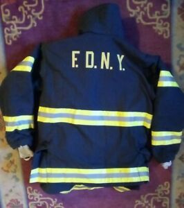 Morning Price NYFD Black Turnout Bunker Coat With Liner Vintage  30/36