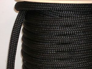 3/4&#034; x 36 feet DOUBLE BRAID NYLON ROPE dock anchor mooring pull lines Black