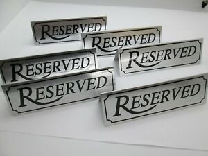Stainless Steel Reserved Table Sign for Restaurants 4.75&#034; x 1.5&#034; Set of 6