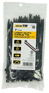 CT5-40100UVB Light Duty Cable Tie, UV Black, 5-In., 100-Pk. - Quantity 1