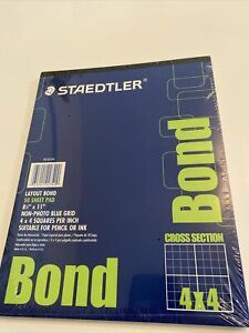 Notepad, Graph Paper, Blue Grid, Bond, Cross Section, New