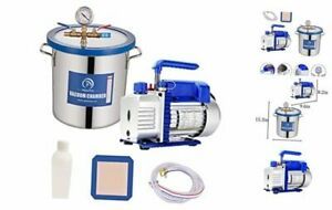3 Gallon Vacuum Chamber with Pump, Stainless Steel Vacuum Chamber and 3CFM