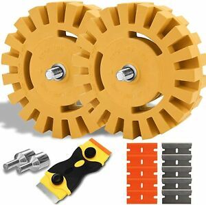 3 Pack Decal Remover Eraser Wheel, YIPLED Rubber Eraser Wheel Decal Adhesive