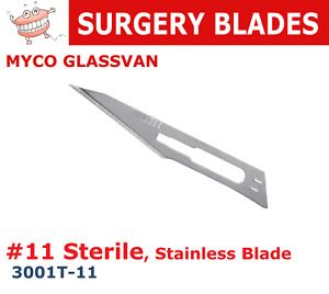 Dental Surgical Blades #11 Myco GLASSVAN #11 Sterile, Stainless Blade, 3001T-11