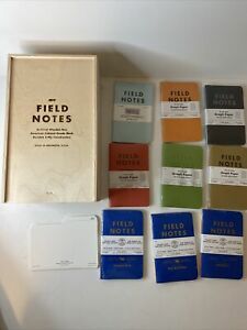 Collection of 9 Sealed Field Notes Graph Paper/County Fair Books In Archival Box