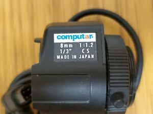 ****FLAWLESS******COMPUTAR CCTV TV LENS  8mm 1:1.2  CS  1/3&#034;