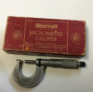 STARRETT No.230RL 1.000 MICROMETERS .001 RACHET &amp; LOCK WRENCH &amp; INSTRUCTIONS BOX