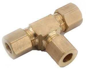 710064-04 Brass Compression Tee, Tube All Ends, Lead-Free, 1/4-In. - Quantity 1