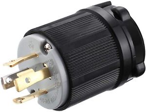 L14-30P Generator Plug, 30 Amp 4-Prong Industrial Grade Locking Male Plug