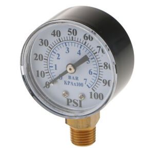 1/8In NPT Side Mount 0-200psi/0-14bar Air Pressure Gauge Tester Meter TS-Z54