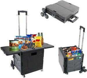 Upgrade Foldable Utility Cart Folding Cart Tools Carrier with Telescopic Handle