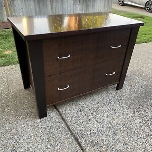Lateral Filing Cabinet Wood 2 Drawer Hanging File Legal Letter Home Office