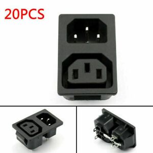 20x IEC320 C14 C13 3 Pin Screw Mount Male Female Power Socket DIY AC-02MF T08 F5