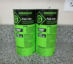 2 x New Greenlee 430-500 500&#039; x 210LB Spiral Wrap Tracer Poly Fishing Line Lot
